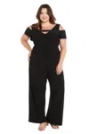 R & M Richards 3284w Long Formal Jumpsuit Plus Size In Multi