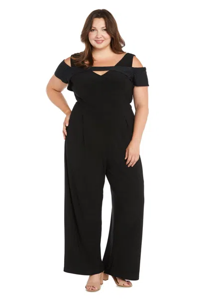 R & M Richards 3284w Long Formal Jumpsuit Plus Size In Multi