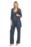 R & M Richards 3303 Long Sequin Formal Pantsuit Dress In Blue