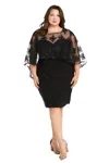 R & M Richards 3338w Plus Size Short Caplet Cocktail Dress In Multi