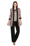 R & M Richards 3352 Long Formal 3d Floral Jacket Pant Suit In Multi
