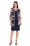 R & M Richards 3371 Two Piece Short Mother Of The Bride Jacket Dress In Multi