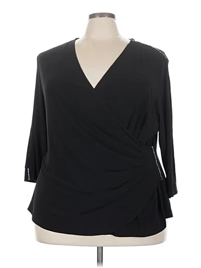 Pre-owned R & M Richards 3/4 Sleeve Blouse In Black