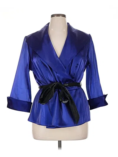 Pre-owned R & M Richards 3/4 Sleeve Blouse In Blue