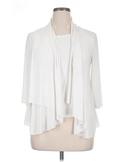Pre-owned R & M Richards 3/4 Sleeve Blouse In Ivory