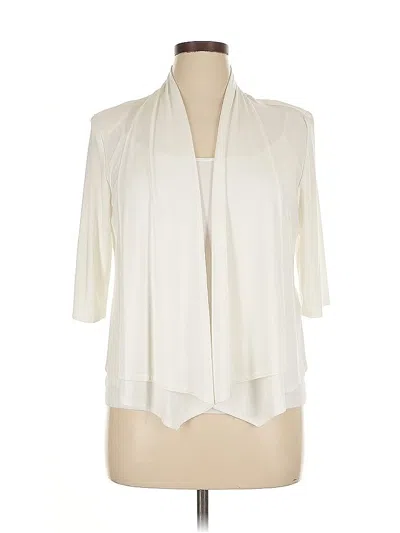 Pre-owned R & M Richards 3/4 Sleeve Blouse In White
