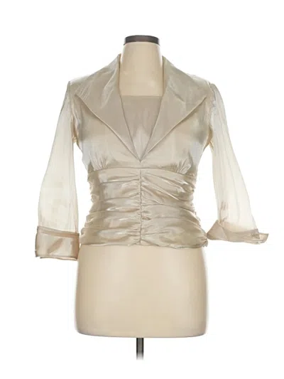 Pre-owned R & M Richards 3/4 Sleeve Blouse In White
