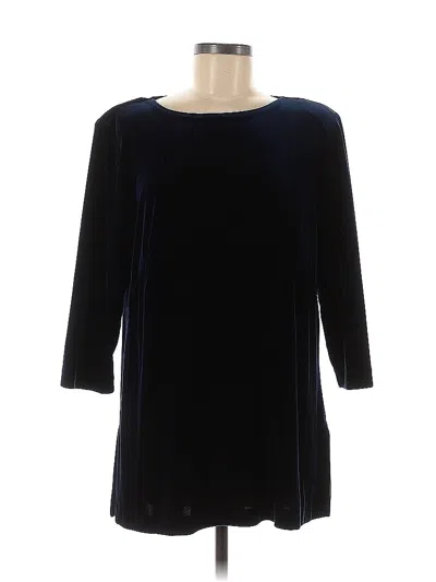 Pre-owned R & M Richards 3/4 Sleeve Top Blue Boatneck Tops