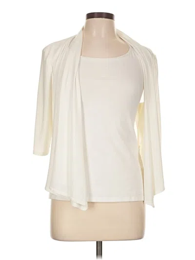 Pre-owned R & M Richards 3/4 Sleeve Top Ivory Cowl Neck Tops