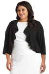 R & M Richards 342780 Shrug Plus Size Ruffle Jacket In White