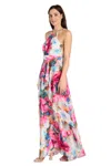 R & M Richards 3428p Floral A Line Long Formal Petite Dress In Multi