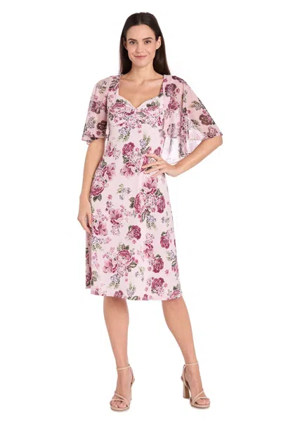 R & M Richards 3467 Short Floral Print Knee Length Cocktail Dress In Multi