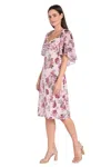 R & M Richards 3467p Short Cocktail Printed Petite Knee Length Dress In Pink
