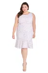 R & M Richards 3506w Plus Size Short Cocktail Lace Dress In Multi