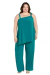R & M Richards 3512w Plus Size Long Formal Jumpsuit In Green
