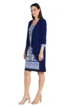 R & M Richards 3517p Mother Of The Bride  Short Petite Jacket Dress In Blue