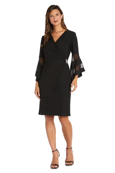 R & M Richards 3561p Short Bell Sleeve Petite Dress In Black