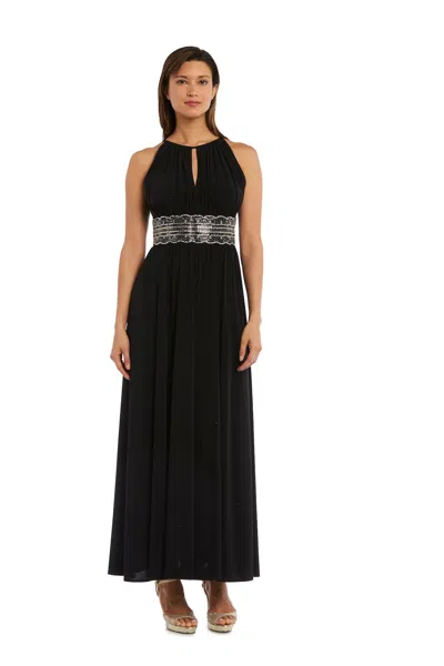 R & M Richards 3578p Long Formal Petite Evening Dress In Black