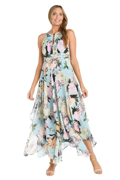 R & M Richards 3628 Printed High Low A Line Formal Dress In Multi