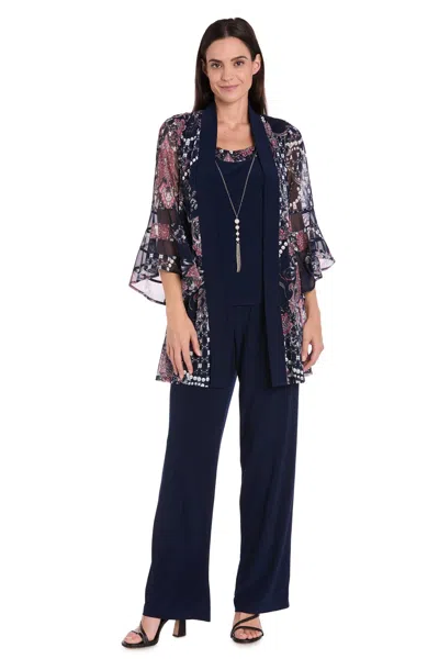 R & M Richards 3632 Long Mother Of The Bride Formal Pant Suit In Multi