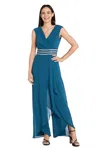 R & M Richards 3729 Formal Long Jumpsuit In Blue