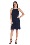 R & M Richards 3744 Short Fitted Cocktail Homecoming Ruffle Dress In Blue
