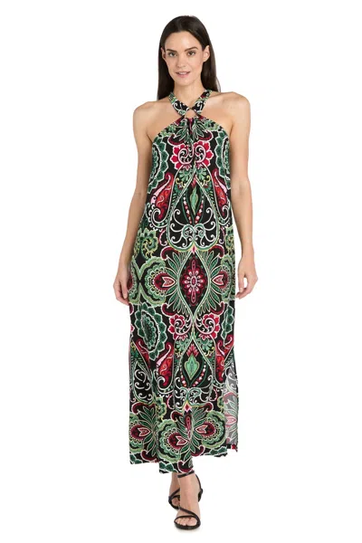 R & M Richards 3769p Long Printed Formal Evening Petite Maxi Dress In Multi