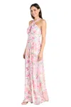 R & M Richards 4031p Floral Print Long Formal Petite Dress In Multi