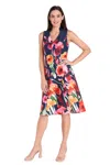 R & M Richards 4056p Short Printed Petite Cocktail Dress In Multi