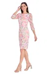R & M Richards 4075p Fitted Short Floral Lace Cocktail Dress In Pink