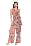 R & M Richards 4102 Formal Long Printed Jumpsuit In Multi