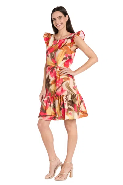 R & M Richards 4105p Short Cocktail Floral Print Petite Dress In Multi