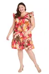 R & M Richards 4105w Plus Size Short Floral Cocktail Dress In Multi