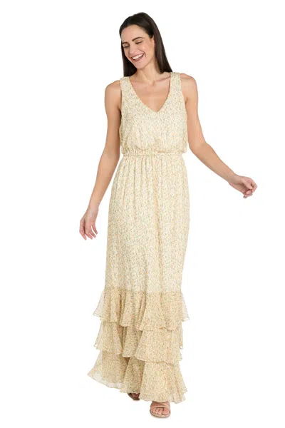 R & M Richards 4109 Long Floral Print Formal Maxi Dress In Animal Print