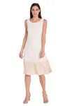 R & M Richards 4117 Short Cocktail Midi Length Dress In Neutral