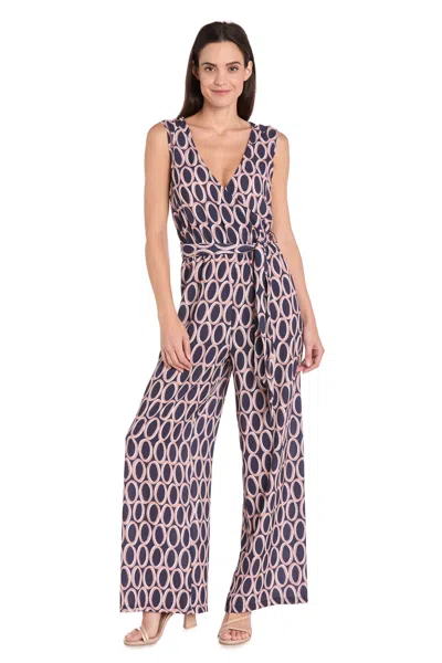 R & M Richards 4169 Long Formal Printed Jumpsuit In Multi