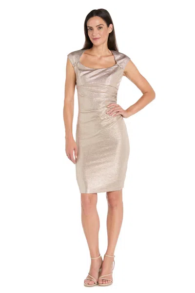 R & M Richards 4172 Fitted Short Metallic Cocktail Dress