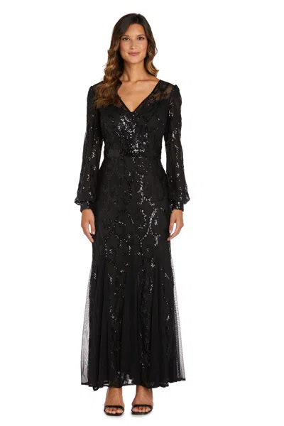 R & M Richards 5649 Long Mother Of The Bride Dress In Black