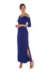 R & M Richards 5659 Long Formal Mother Of The Bride Dress In Blue