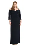 R & M Richards 5659w Plus Size Formal Long Dress In Black
