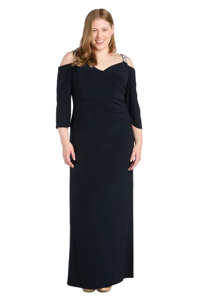 R & M Richards 5659w Plus Size Formal Long Dress In Black