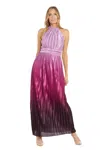 R & M Richards 6606 Ombre Pleated Long Formal Prom Dress In Purple