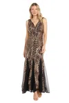 R & M Richards 6631 Long Sequin Formal Evening Dress In Black