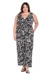 R & M Richards 6657w Plus Size Long Formal Pocket Jumpsuit In Black
