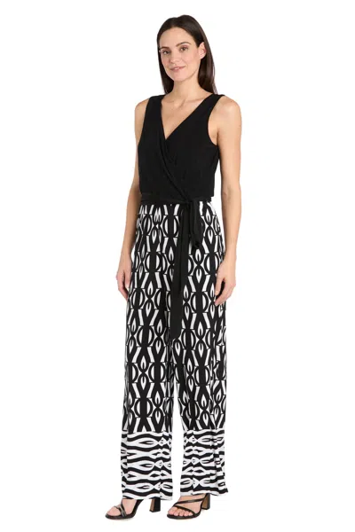 R & M Richards 6678p Long Printed Formal Petite Jumpsuit In Multi