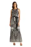 R & M Richards 7380 Long Sequin Formal Evening Dress In Black