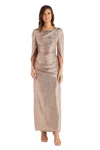 R & M Richards 7472 Long Mother Of The Bride Dress In Brown
