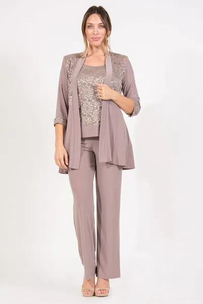 R & M Richards 7772 Mother Of The Bride Formal Pant Suit In Pink