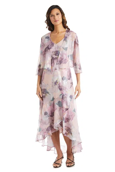 R & M Richards 7773 High Low Two Piece Jacket Dress In Multi
