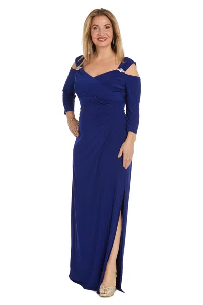 R & M Richards 8950 Long Mother Of The Bride Dress In Blue